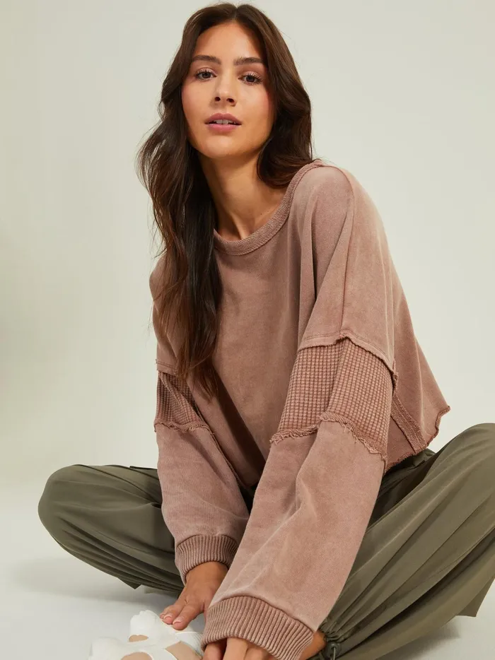 Women Missing Piece Cropped Pullover Nutmeg Altar039d State Activewear