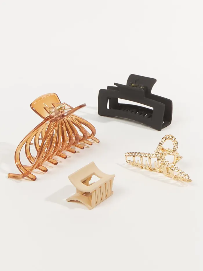 Women Mixed Material Claw Clip Pack Natural Altar039d State Hair Accessories