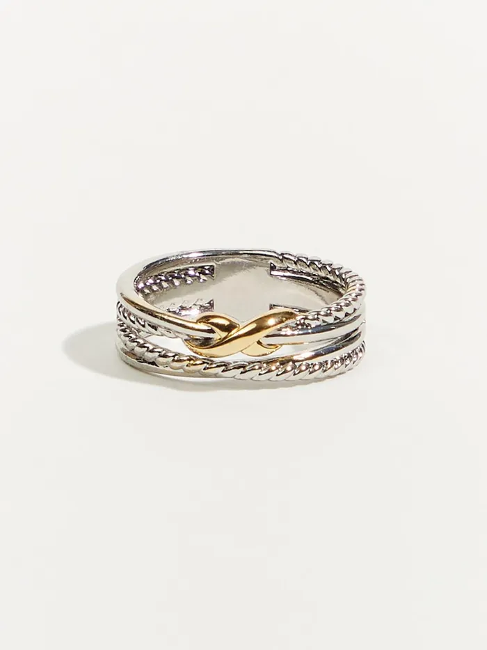 Women Mixed Metal Braided Stack Ring Mxm Altar039d State Jewelry