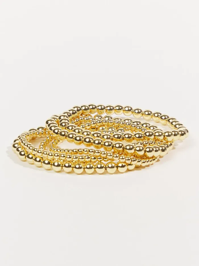 Women Mixture Beaded Stretch Bracelet Pack Gold Altar039d State Jewelry