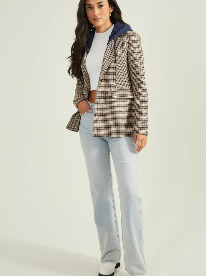 Women Molly Plaid Blazer Jacket Navytaupe Altar039d State Jackets