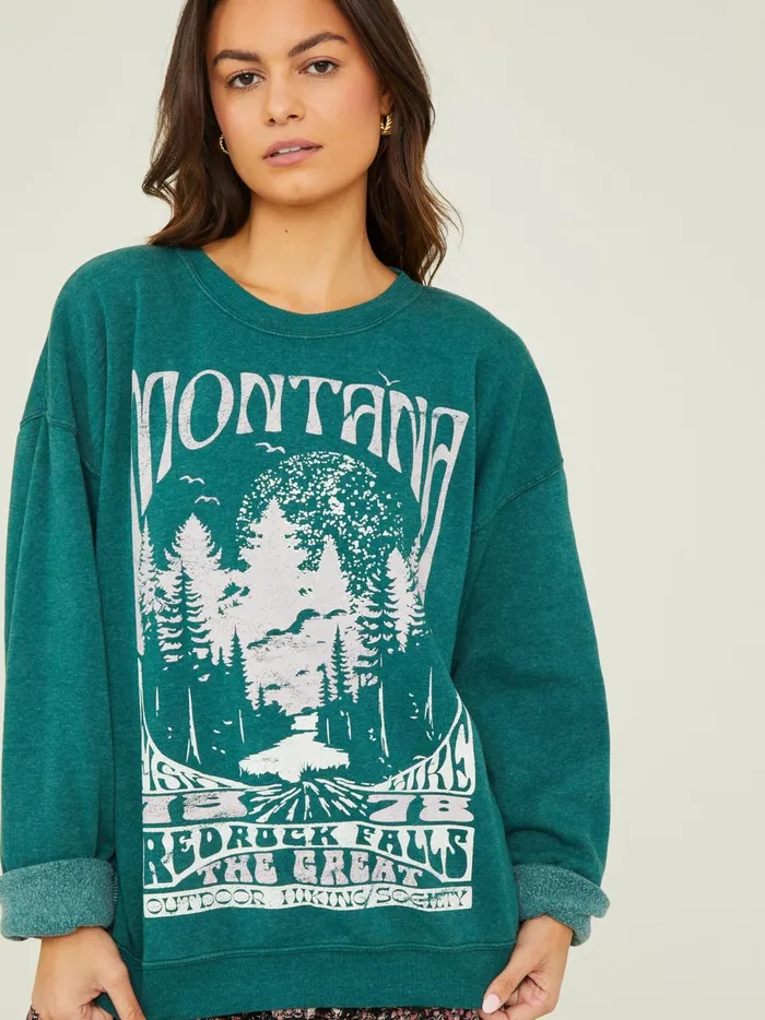 Women Montana Oversized Sweatshirt Eden Altar039d State Graphics
