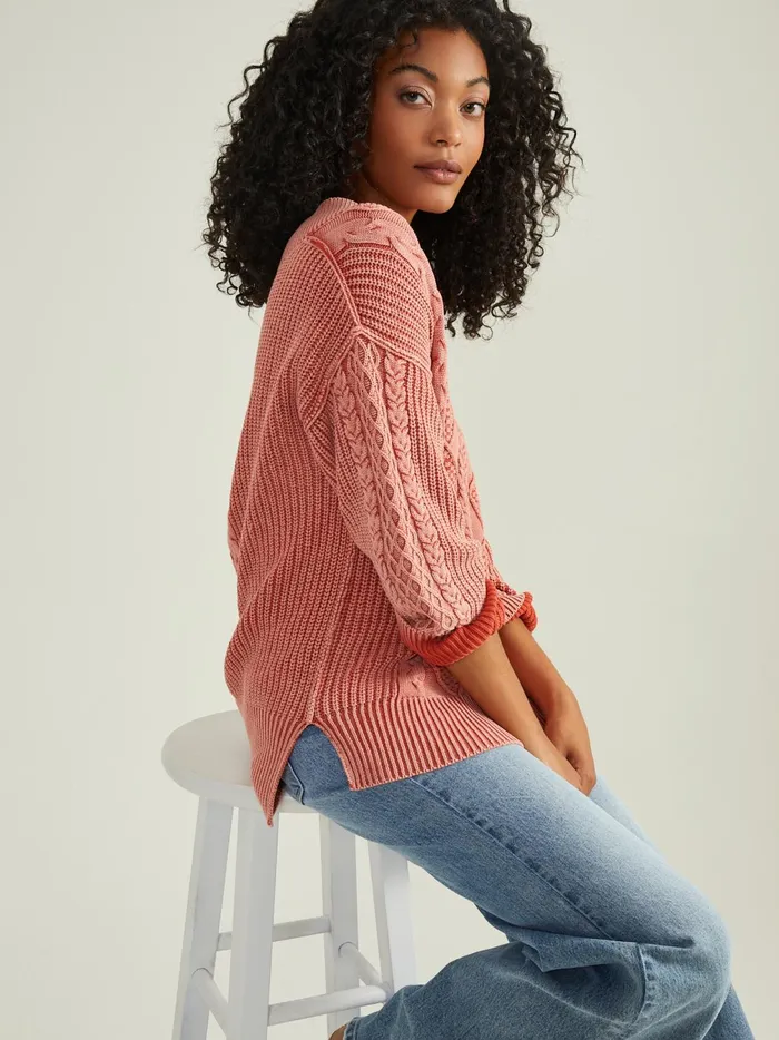 Women Morgan Oversized Cable Tunic Burntred Altar039d State Sweaters
