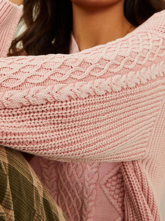 Women Morgan Oversized Cable Tunic Lightpink Altar039d State Sweaters