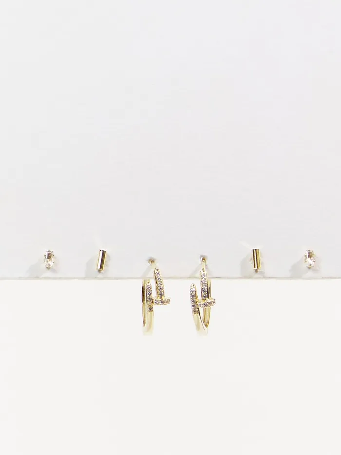 Women Nail Wrapped Earrings Set Gold Altar039d State Jewelry