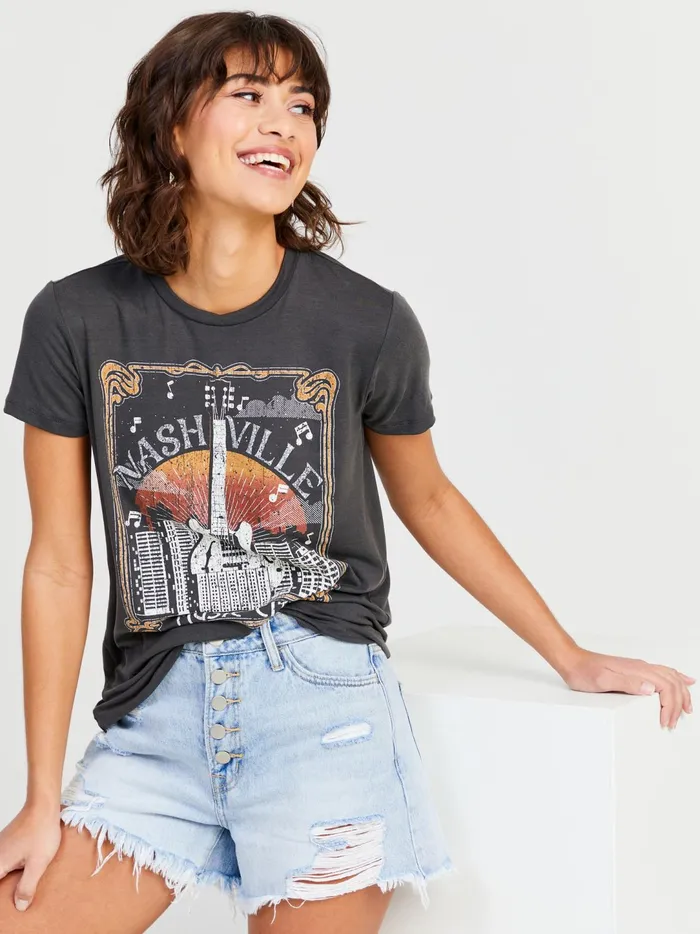 Women Nashville Boyfriend Tee Washedblack Altar039d State Graphics