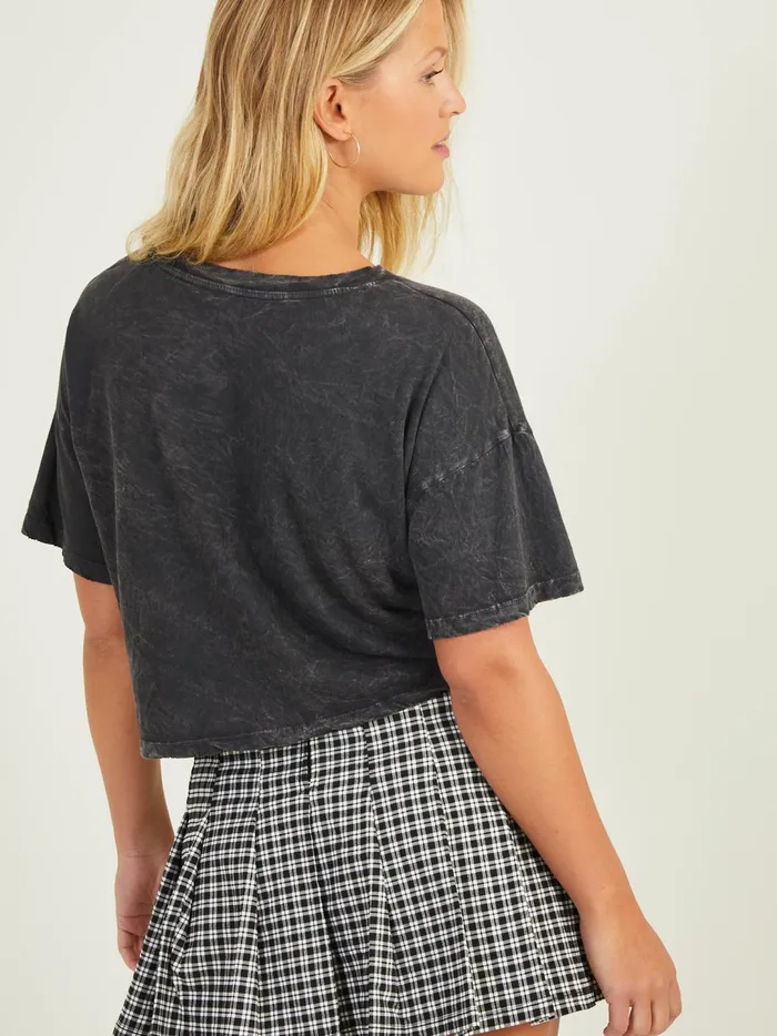 Women Nashville Music State Cropped Tee Charcoal Altar039d State Graphics
