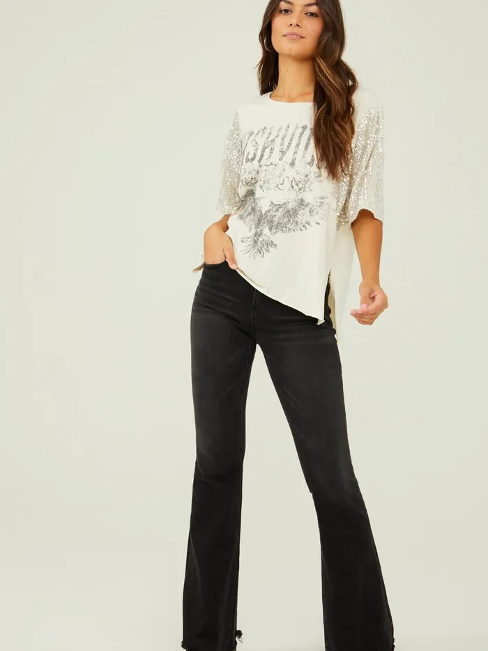 Women Nashville Sequin Oversized Tee Arcticwolf Altar039d State Graphics