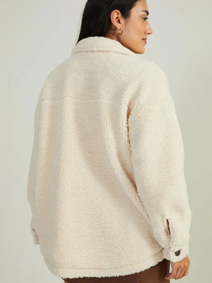 Women Natalie Sherpa Shacket Cream Altar039d State Shackets