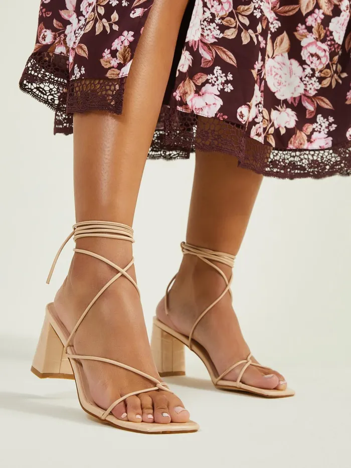 Women Naveena Ankle Wrap Heels By Billini Parchment Altar039d State Heels