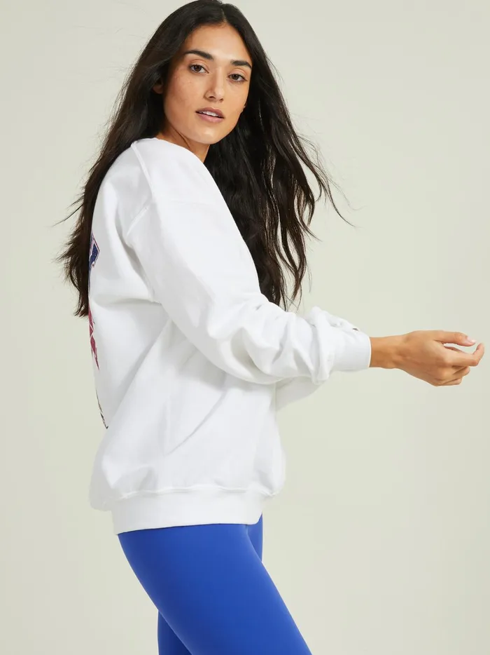 Women New York Hockey Graphic Sweatshirt White Altar039d State Activewear