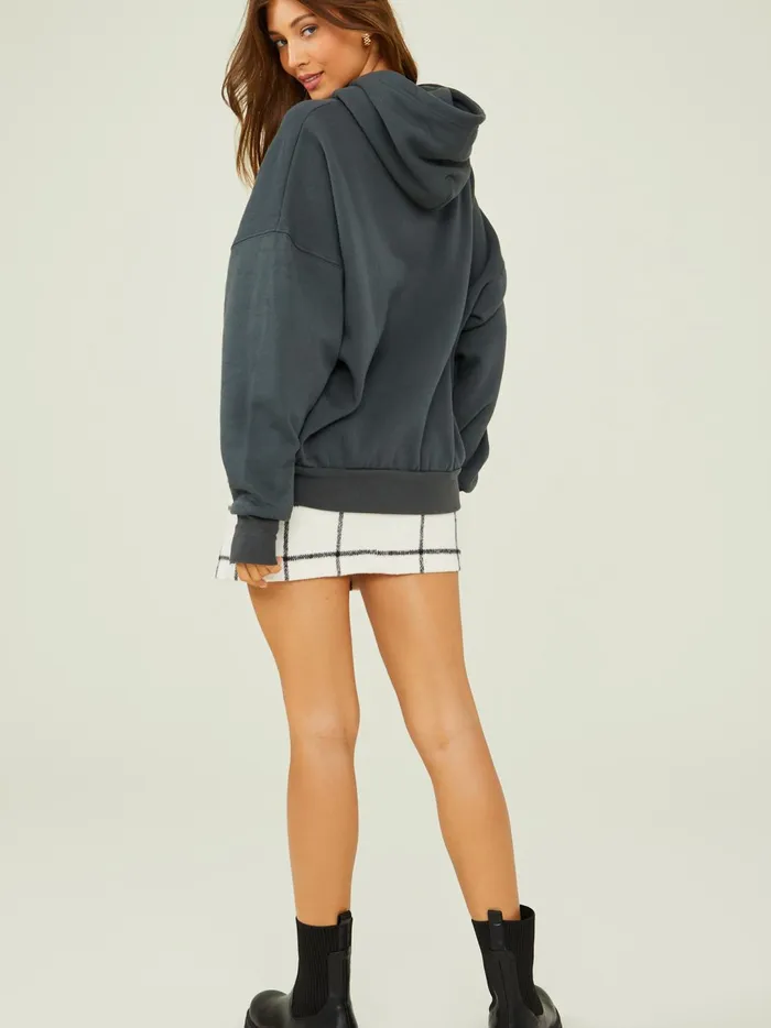 Women New York Oversized Hoodie Charcoal Altar039d State Graphics