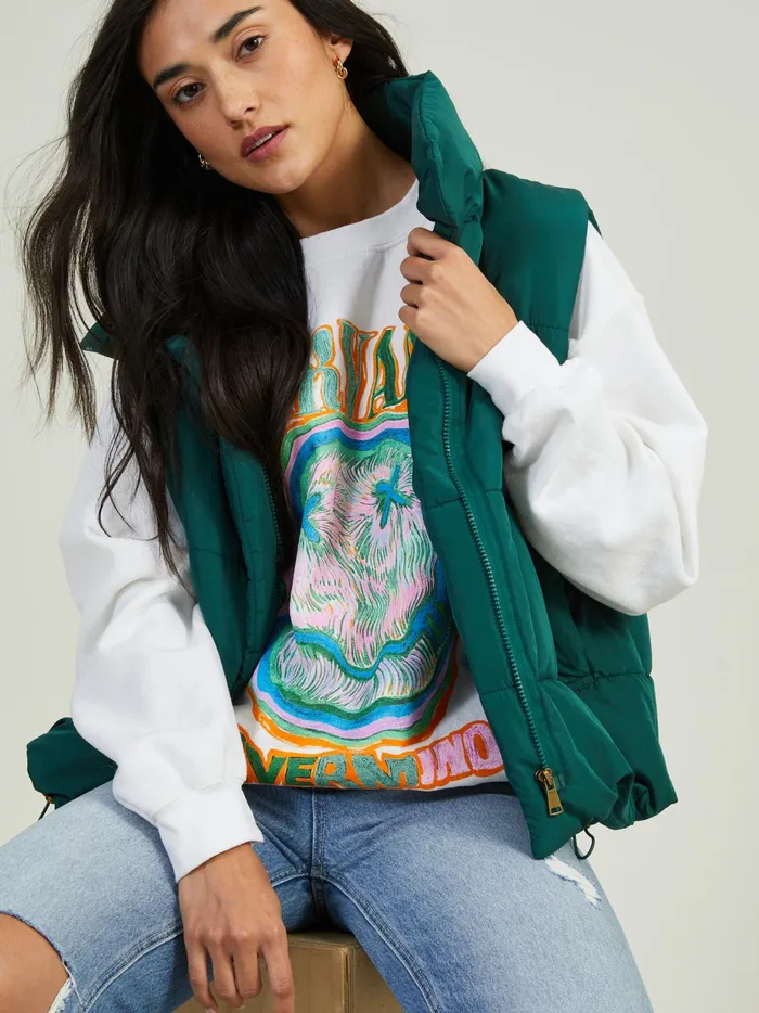 Women Nirvana Nevermind Oversized Sweatshirt White Altar039d State Graphics