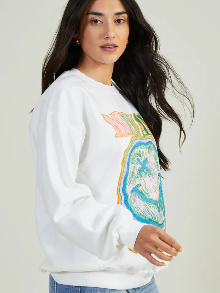 Women Nirvana Nevermind Oversized Sweatshirt White Altar039d State Graphics