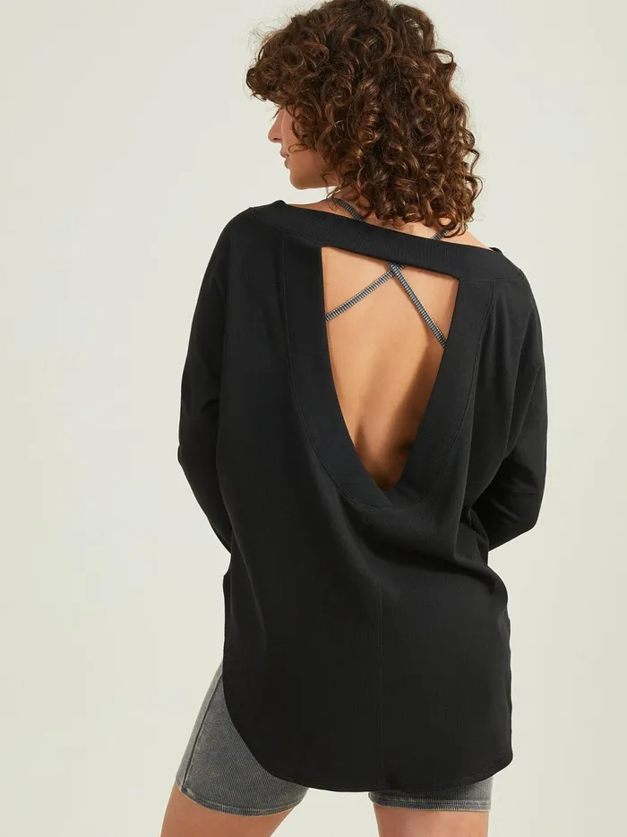 Women No Sweat Ribbed Top Black Altar039d State Activewear