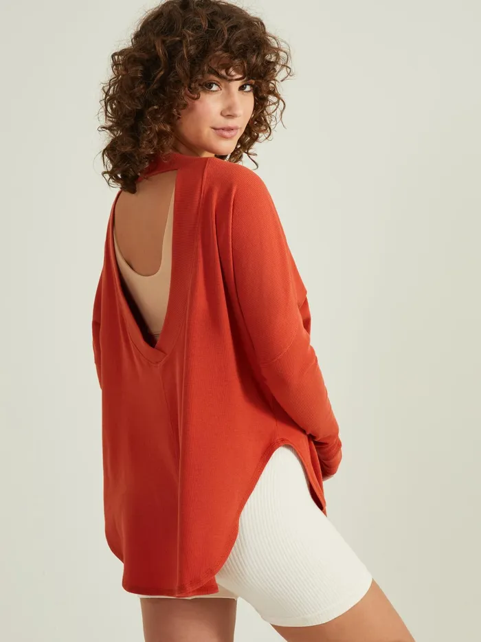 Women No Sweat Ribbed Top Spice Altar039d State Activewear