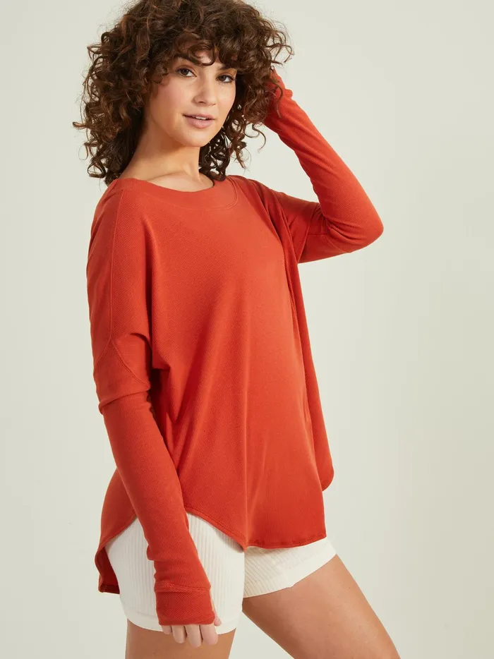Women No Sweat Ribbed Top Spice Altar039d State Activewear