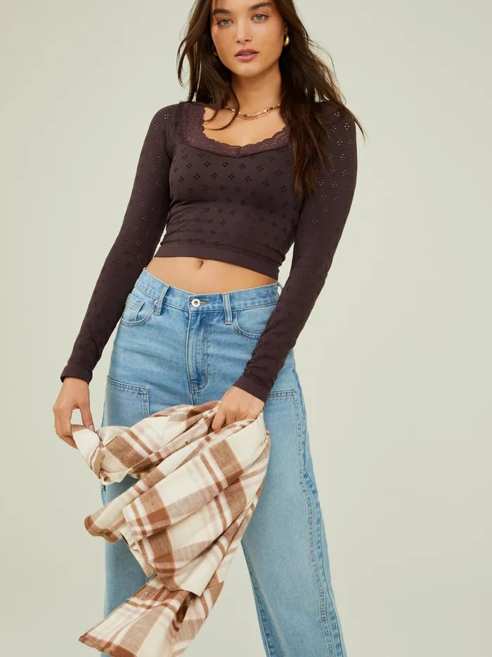 Women Noelle Eyelet Top Raisin Altar039d State Sleep Lounge