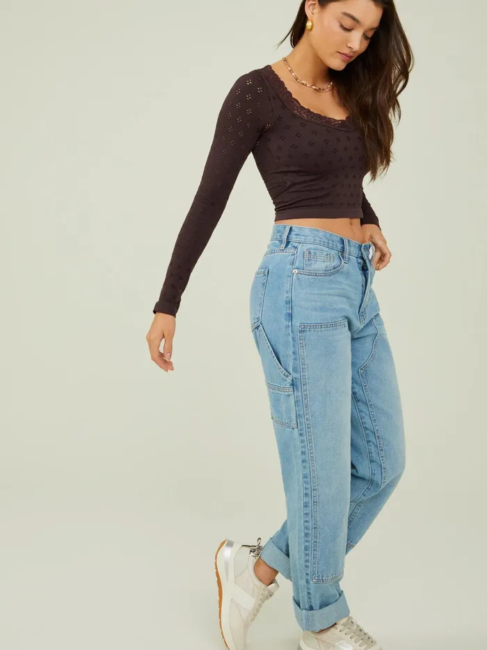 Women Noelle Eyelet Top Raisin Altar039d State Sleep Lounge