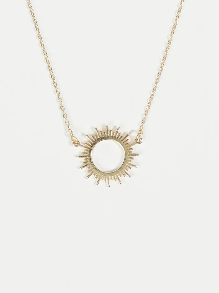 Women Open Sun Burst Charm Necklace Gold Altar039d State Jewelry