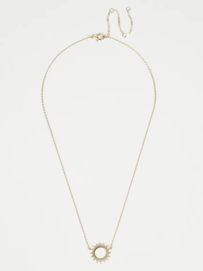 Women Open Sun Burst Charm Necklace Gold Altar039d State Jewelry