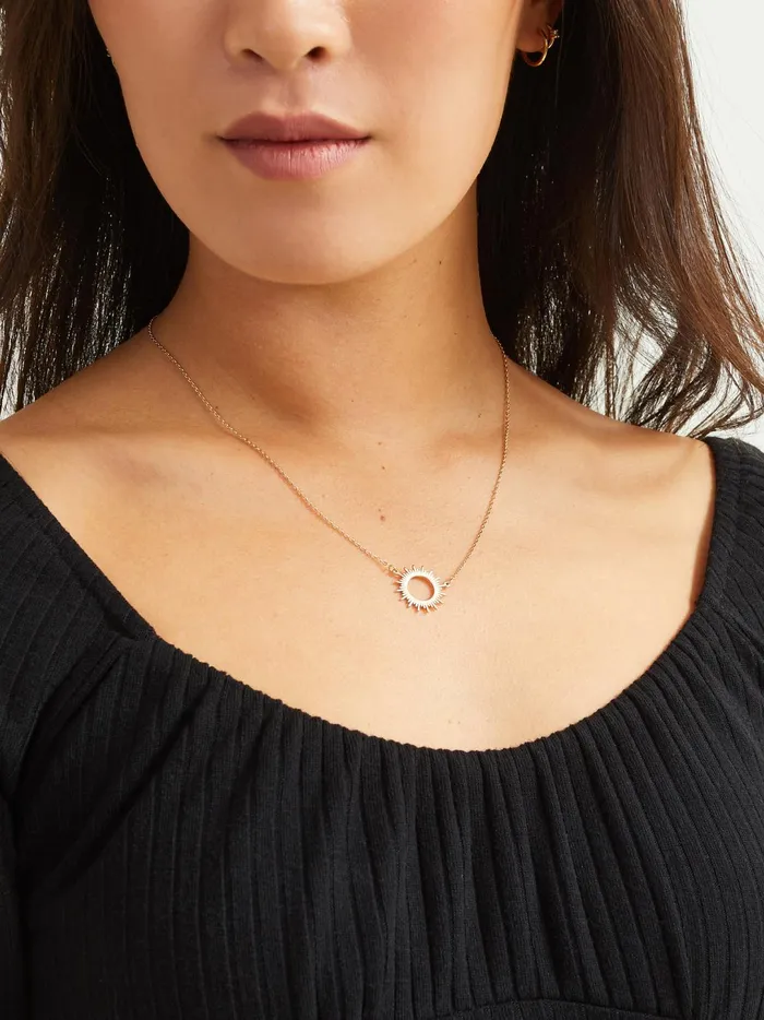 Women Open Sun Burst Charm Necklace Gold Altar039d State Jewelry