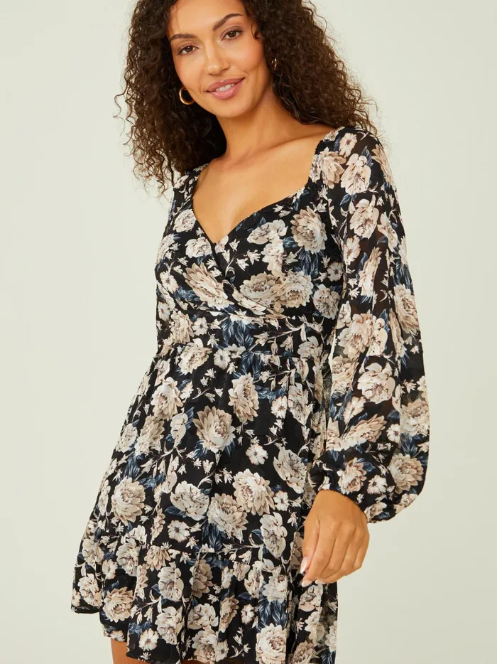 Women Ophelia Floral Tie Back Dress Blackmulti Altar039d State Casual