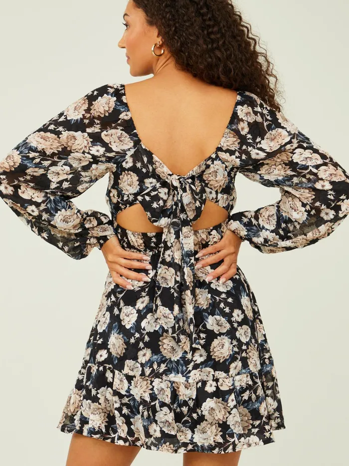 Women Ophelia Floral Tie Back Dress Blackmulti Altar039d State Casual