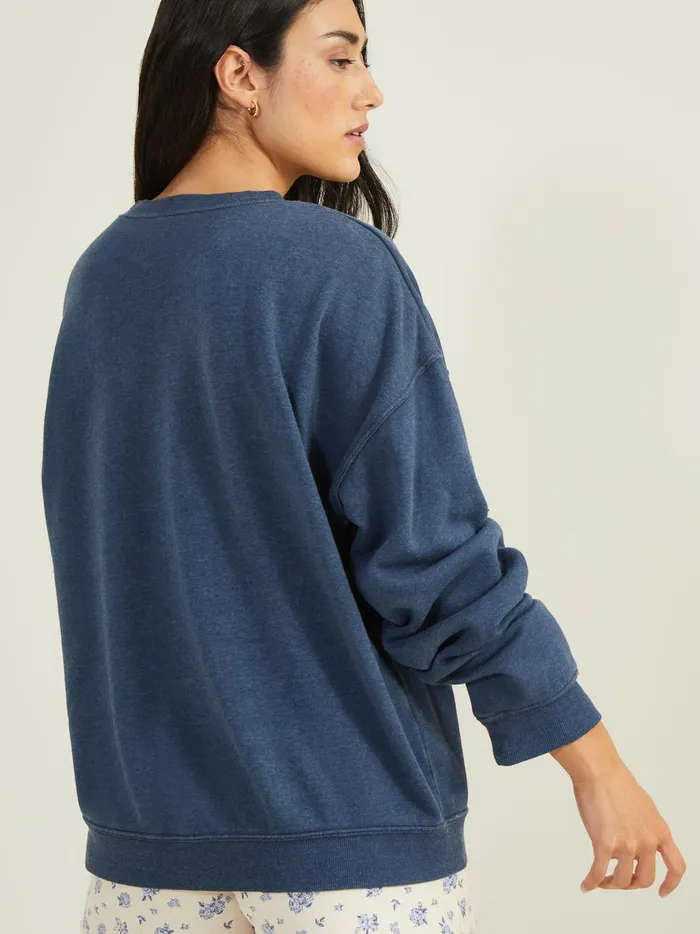 Women Outer Banks Oversized Fleece Sweatshirt Navy Altar039d State Graphics