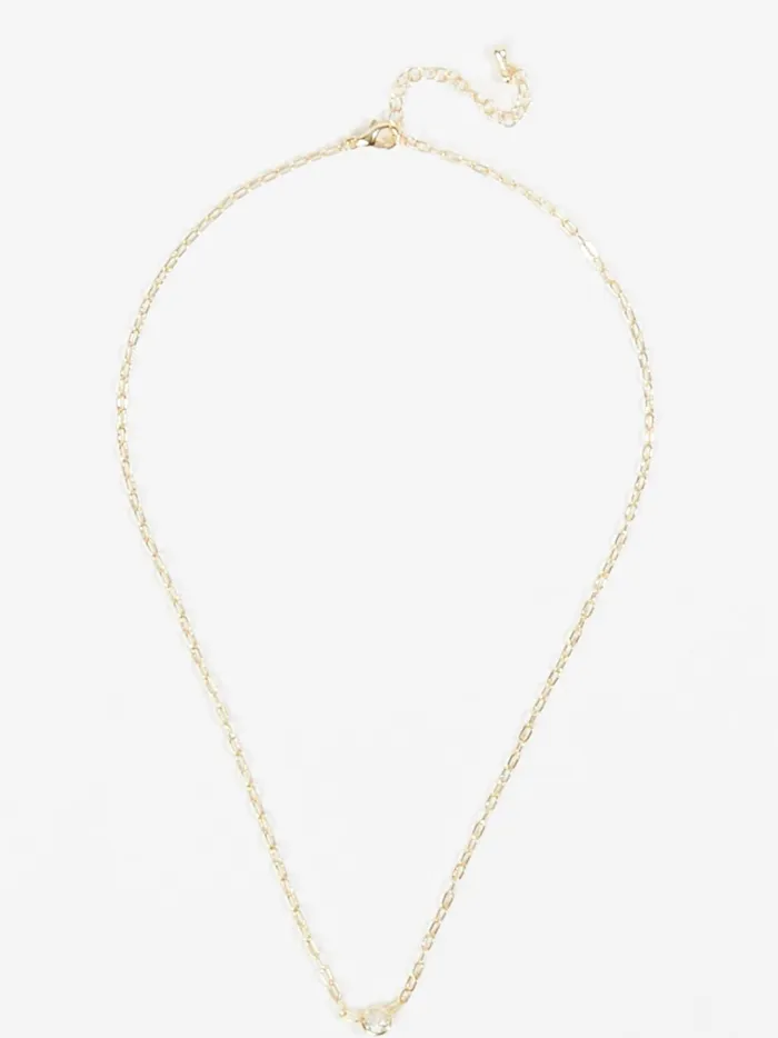 Women Paperclip Crystal Charm Necklace Gold Altar039d State Jewelry