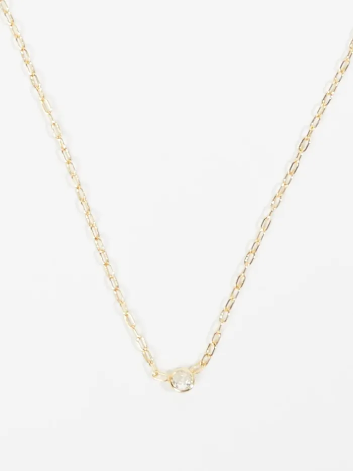Women Paperclip Crystal Charm Necklace Gold Altar039d State Jewelry