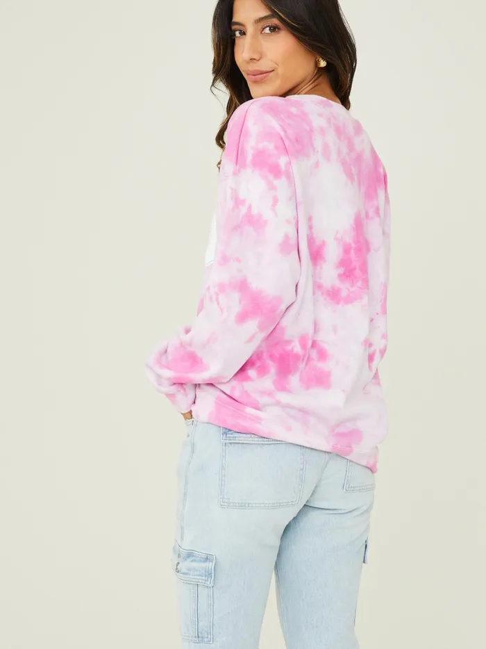 Women Paris Oversized Sweatshirt Fuschia Altar039d State Graphics