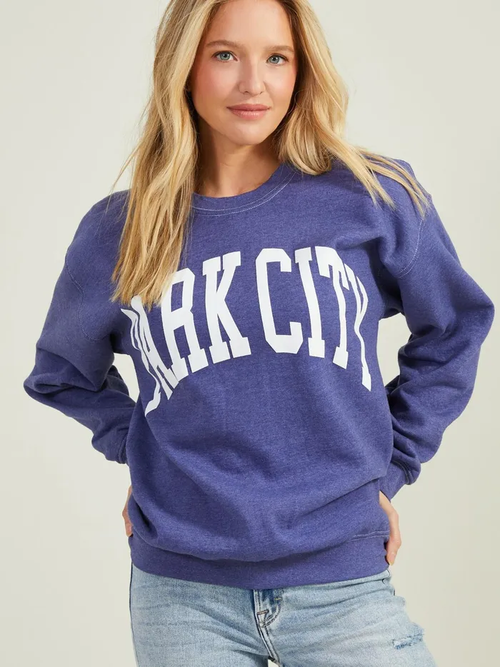 Women Park City Fleece Sweatshirt Blue Altar039d State Graphics