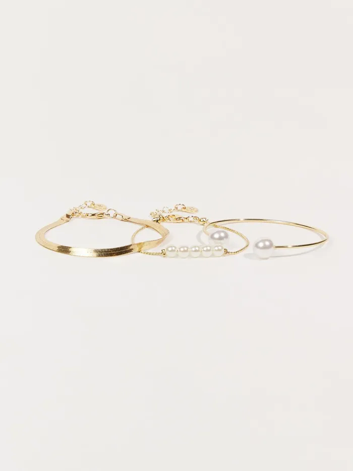 Women Pearl Cuff Bracelet Set Gold Altar039d State Jewelry