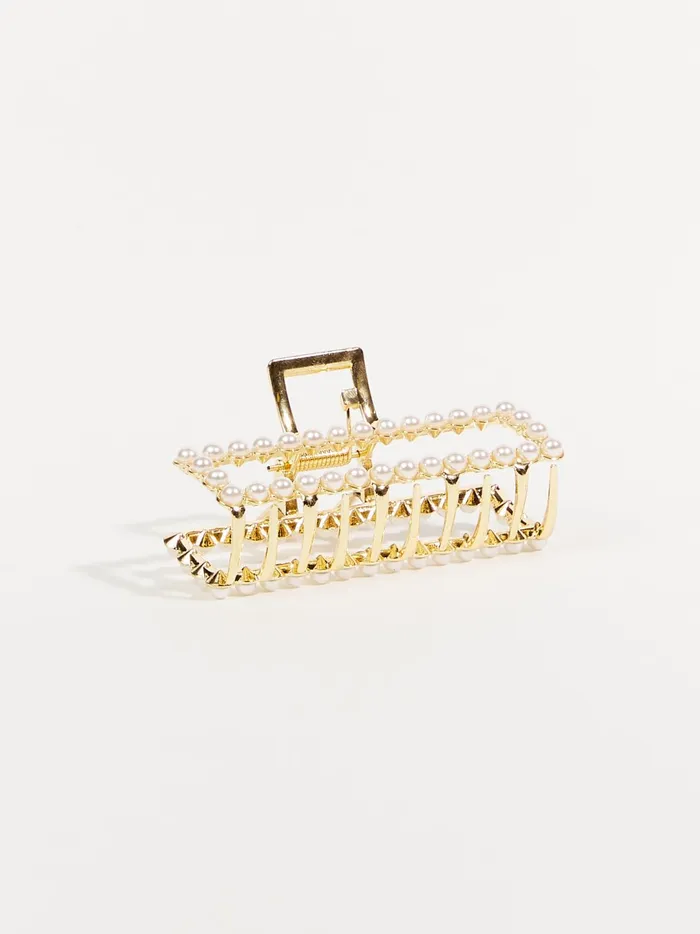 Women Pearl Rectangle Claw Clip Pearl Altar039d State Hair Accessories