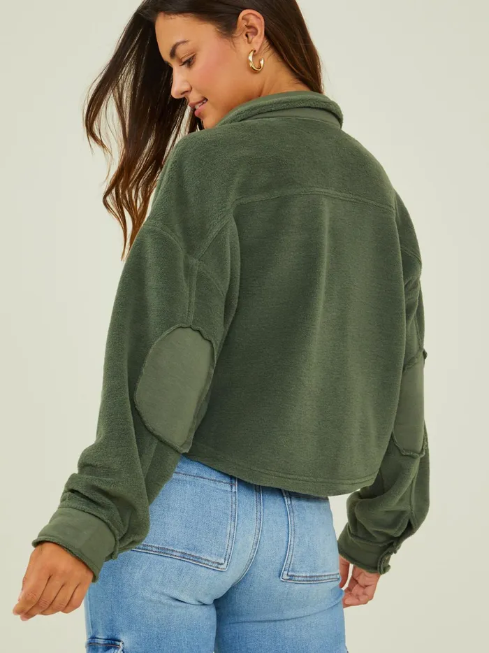 Women Perla Cropped Shacket Olive Altar039d State Jackets