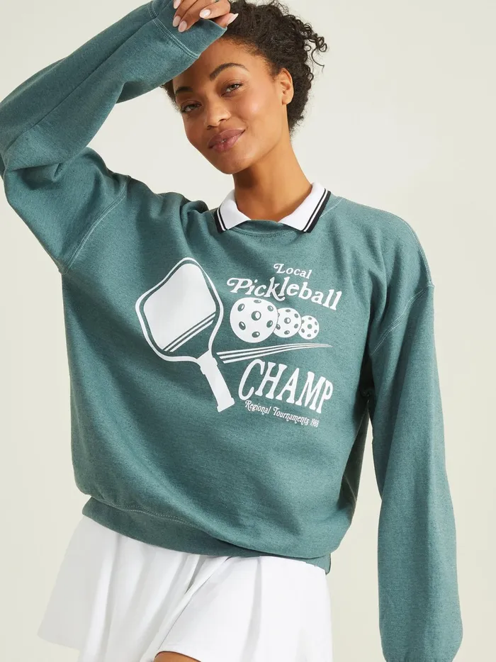 Women Pickleball Champ Graphic Sweatshirt Green Altar039d State Activewear