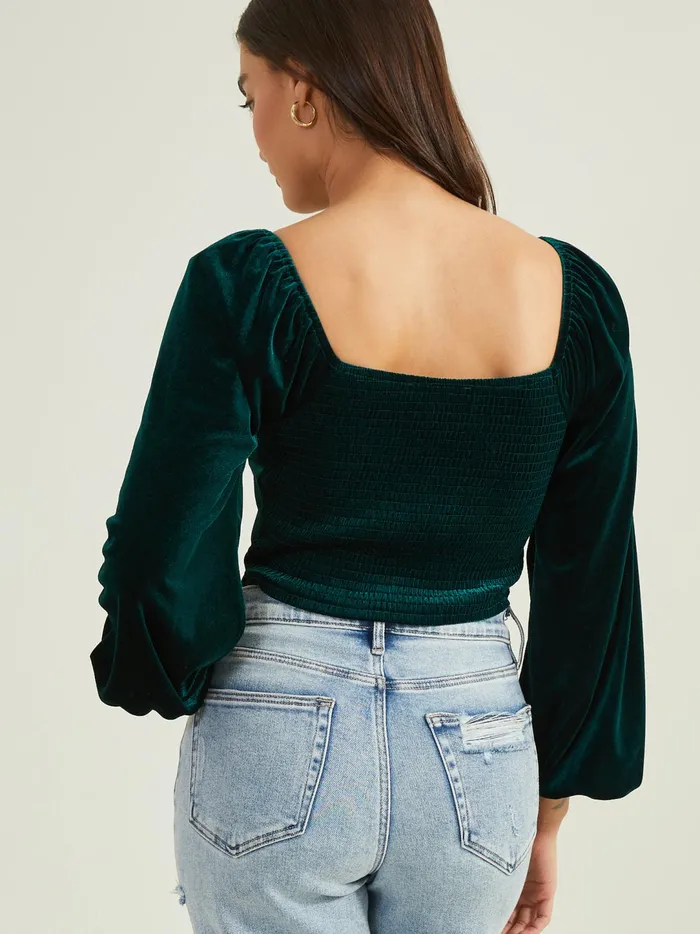 Women Pierce Velvet Corset Top Hunter Altar039d State Blouses