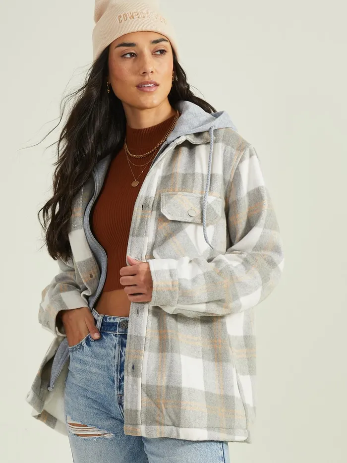 Women Poppy Hooded Shacket Ivorygrey Altar039d State Jackets