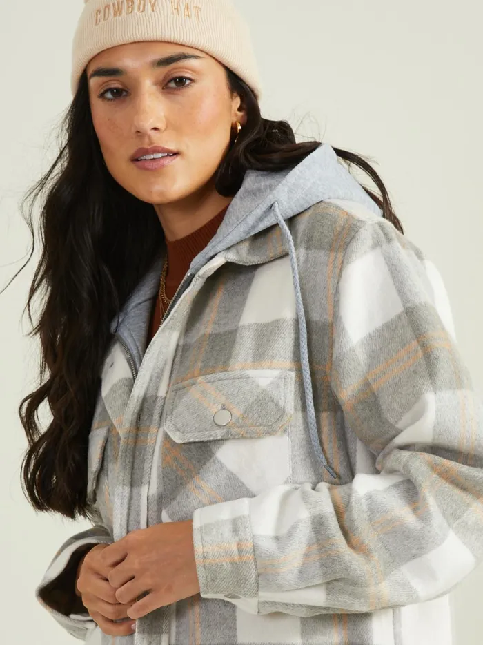 Women Poppy Hooded Shacket Ivorygrey Altar039d State Jackets