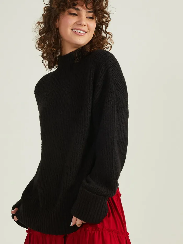 Women Poppy Ribbed Tunic Sweater Black Altar039d State Sweaters