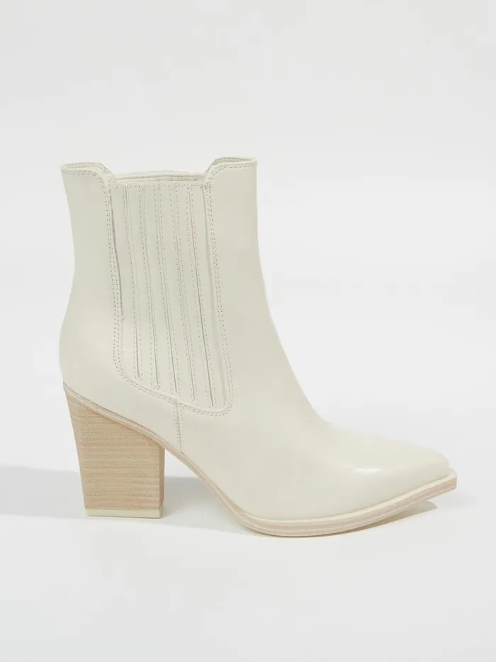 Women Prairie Stitched Heeled Booties Bone Altar039d State Boots Booties