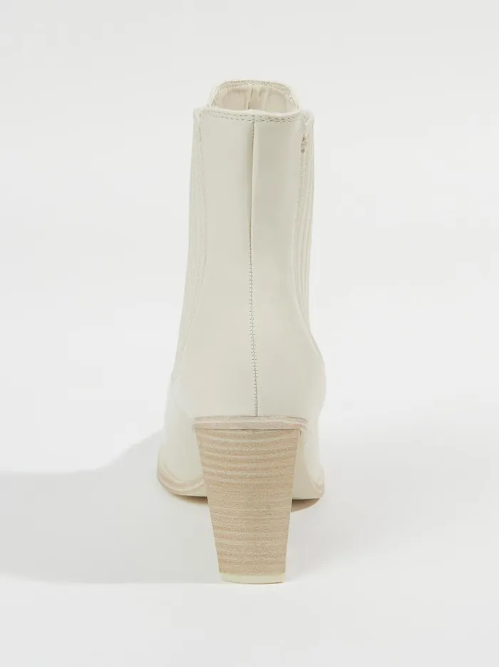 Women Prairie Stitched Heeled Booties Bone Altar039d State Boots Booties