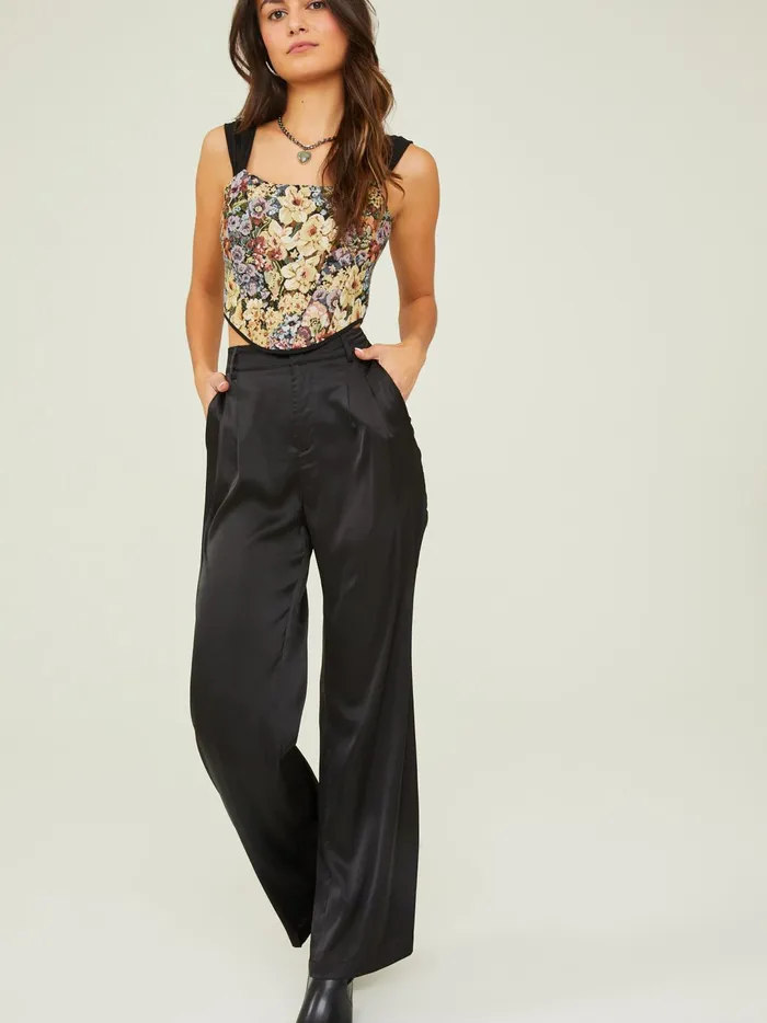 Women Remi Satin Trouser Pants Black Altar039d State Pants