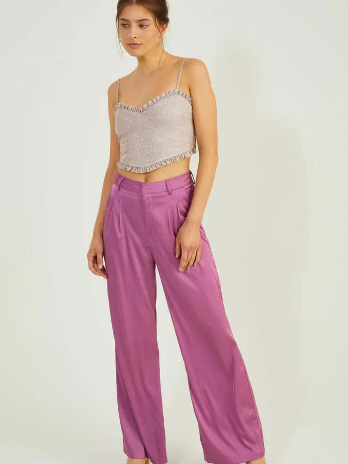 Women Remi Satin Trouser Pants Magenta Altar039d State Pants