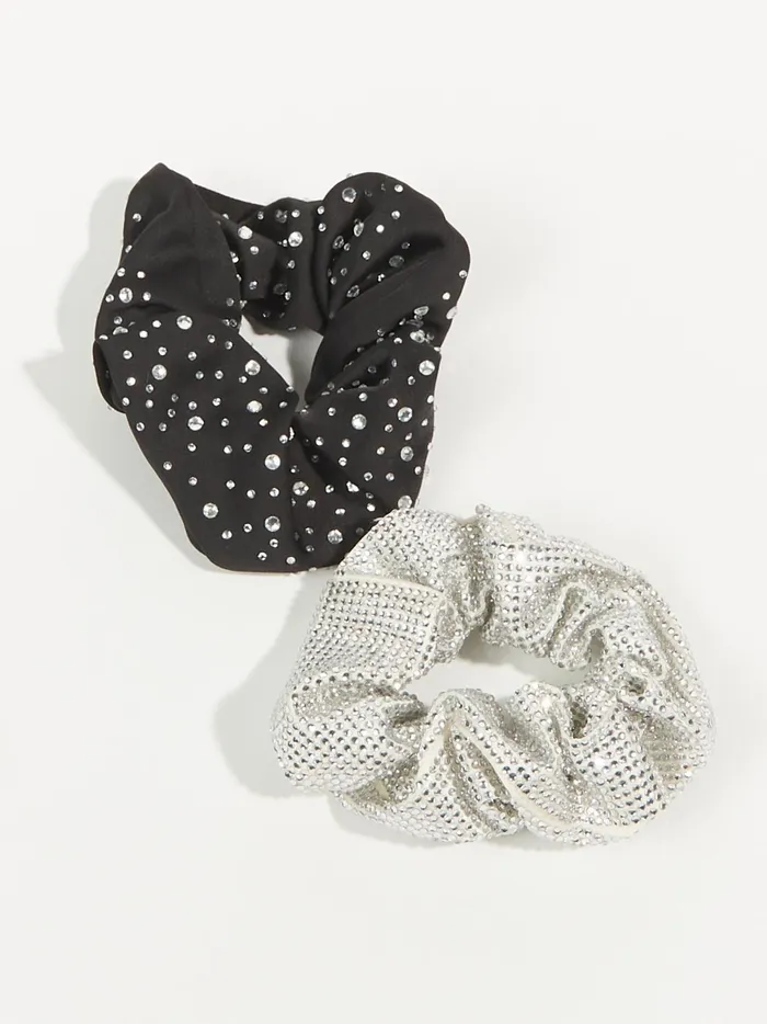 Women Rhinestone Scrunchie 2 Pack Black Altar039d State Hair Accessories
