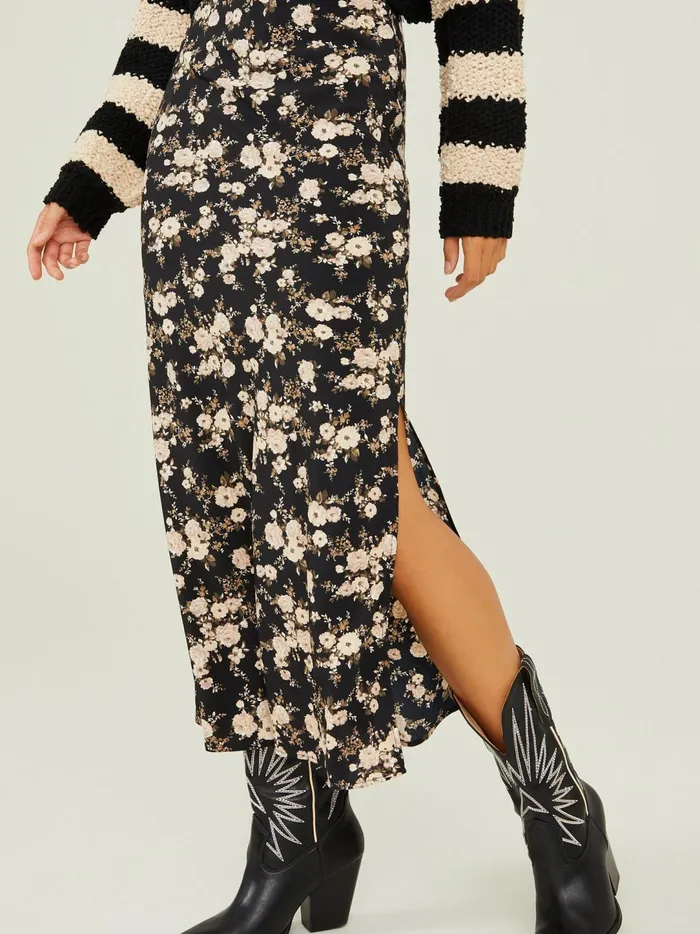 Women Rose Floral Maxi Skirt Black Altar039d State Skirts Skorts