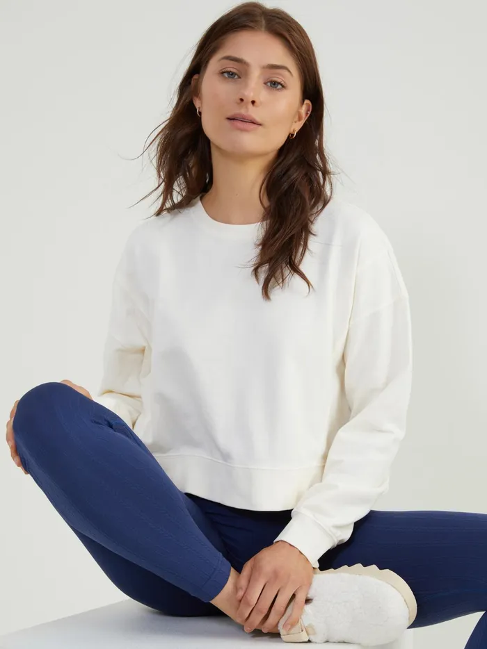 Women Settle Down Cropped Top Cream Altar039d State Activewear