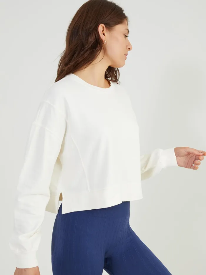 Women Settle Down Cropped Top Cream Altar039d State Activewear
