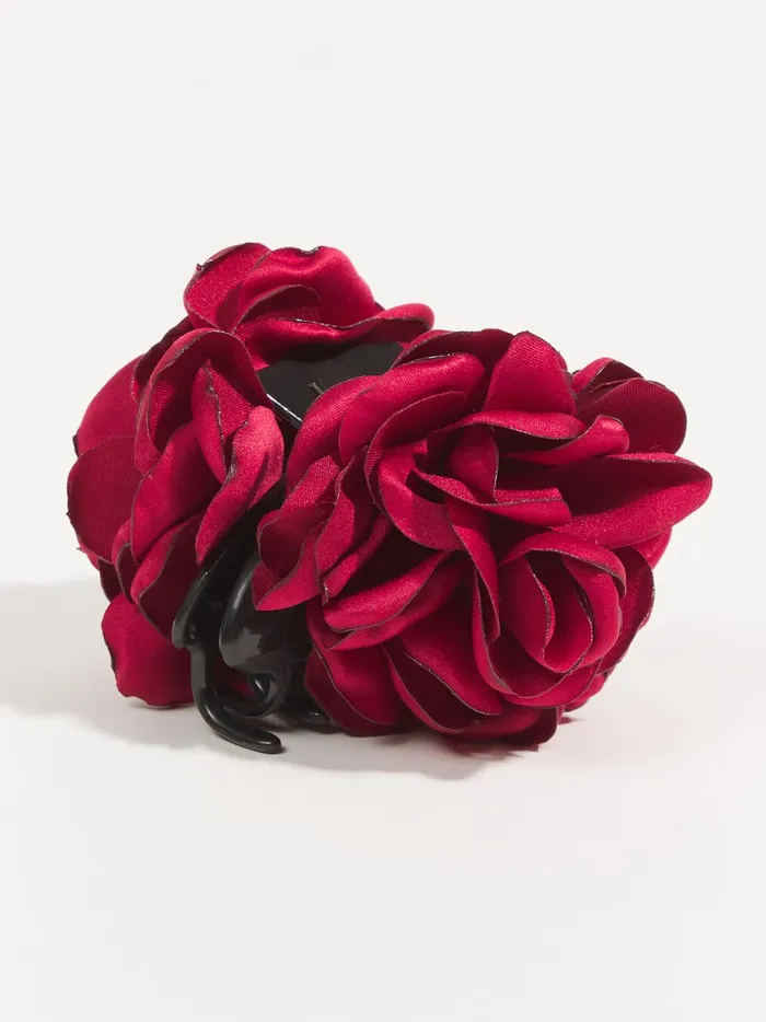 Women Silk Flower Claw Clip Red Altar039d State Hair Accessories